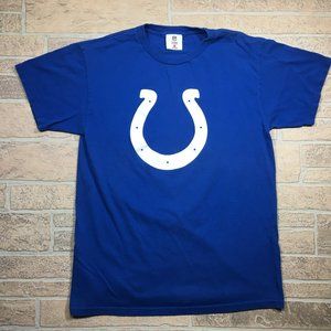 Indianapolis Colts Andrew Luck NFL Blue Heavy Cotton Graphic Shirt Men's Medium